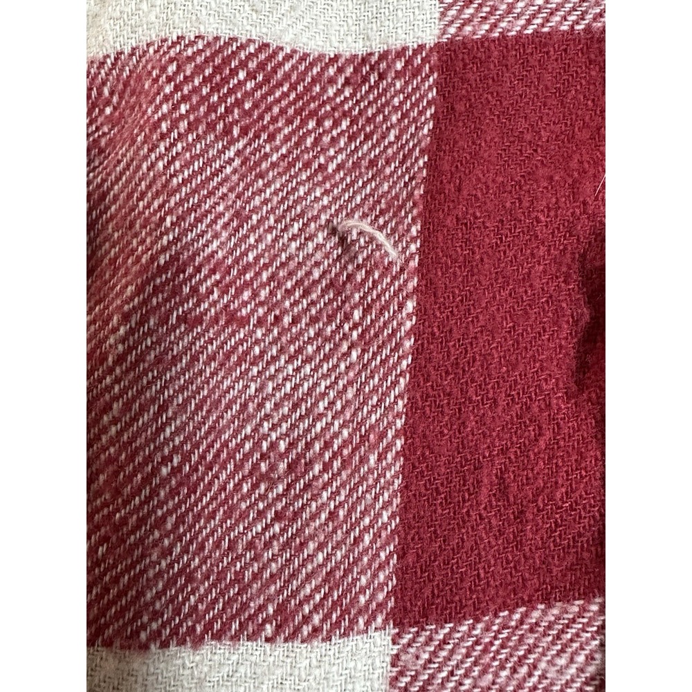American Eagle Long Sleeve Red/Tan Plaid Button Up Hooded Sweatshirt Sz M - Picture 7 of 11